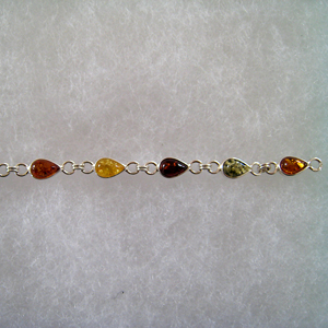 Bracelet maxi gouttes - bijou ambre et argent