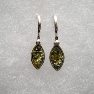 Mini navettes GM - bijou ambre et argent