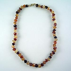 Collier d'ambre 45 cm - bijou ambre et argent