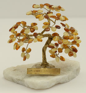 Arbre du bonheur 10 cm - bijou ambre et argent