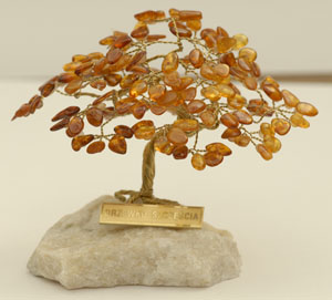 Arbre du bonheur 10 cm - bijou ambre et argent