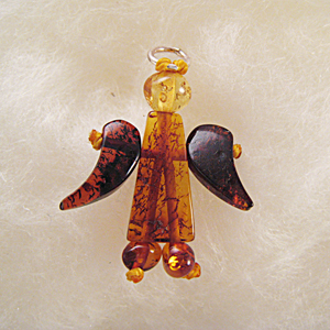 Pendentif ange tout ambre bis - bijou ambre et argent