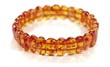 Bracelet ambre  elastique cognac