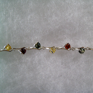 Bracelet perle - bijou ambre et argent